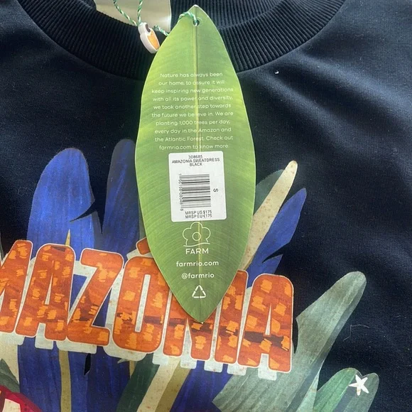 FARM RIO ‼️‼️Black Amazonia Sweater Dress NWT - Picture 12 of 14